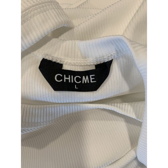 (F-183) Chicme ahorts sleeves womens dress size L white color - Picture 8 of 8